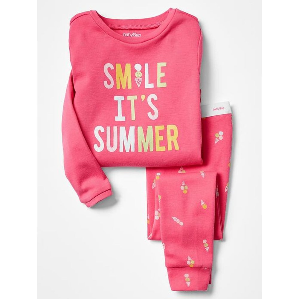 5T ICE CREAM glittery summer pajamas Baby Gap new girls 2pc pjs set